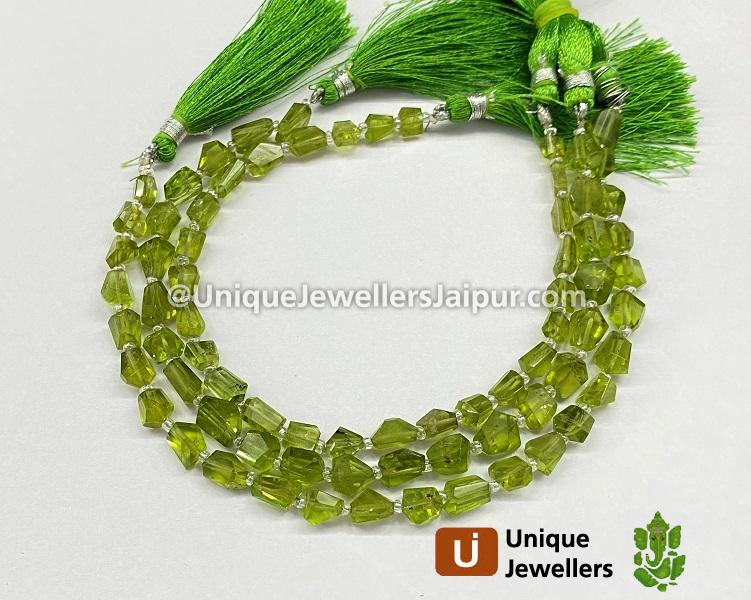 Peridot Faceted Nugget Beads